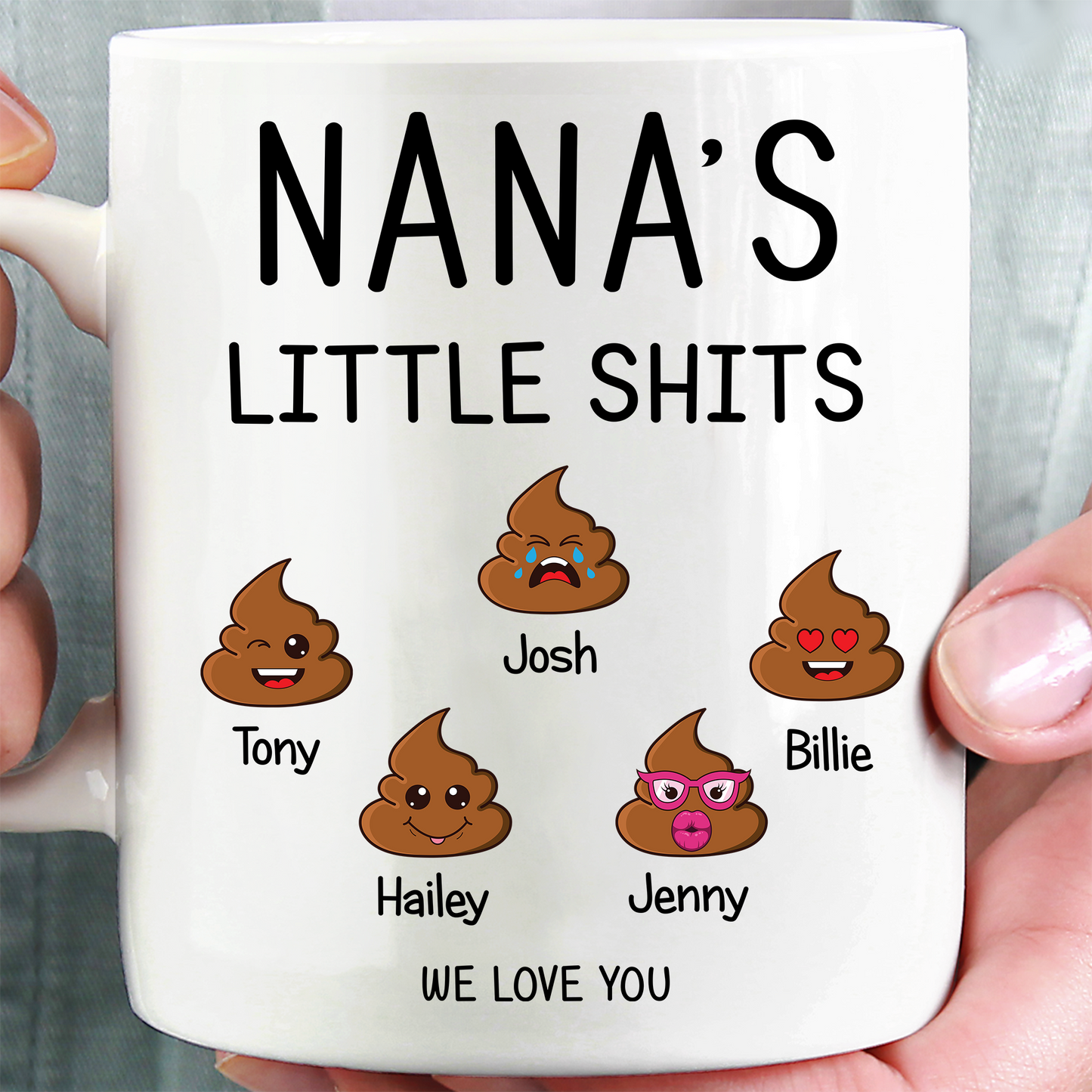 Funny Gift for Nana – Custom Coffee Mug with Grandkids’ Names - PersonalizedFury