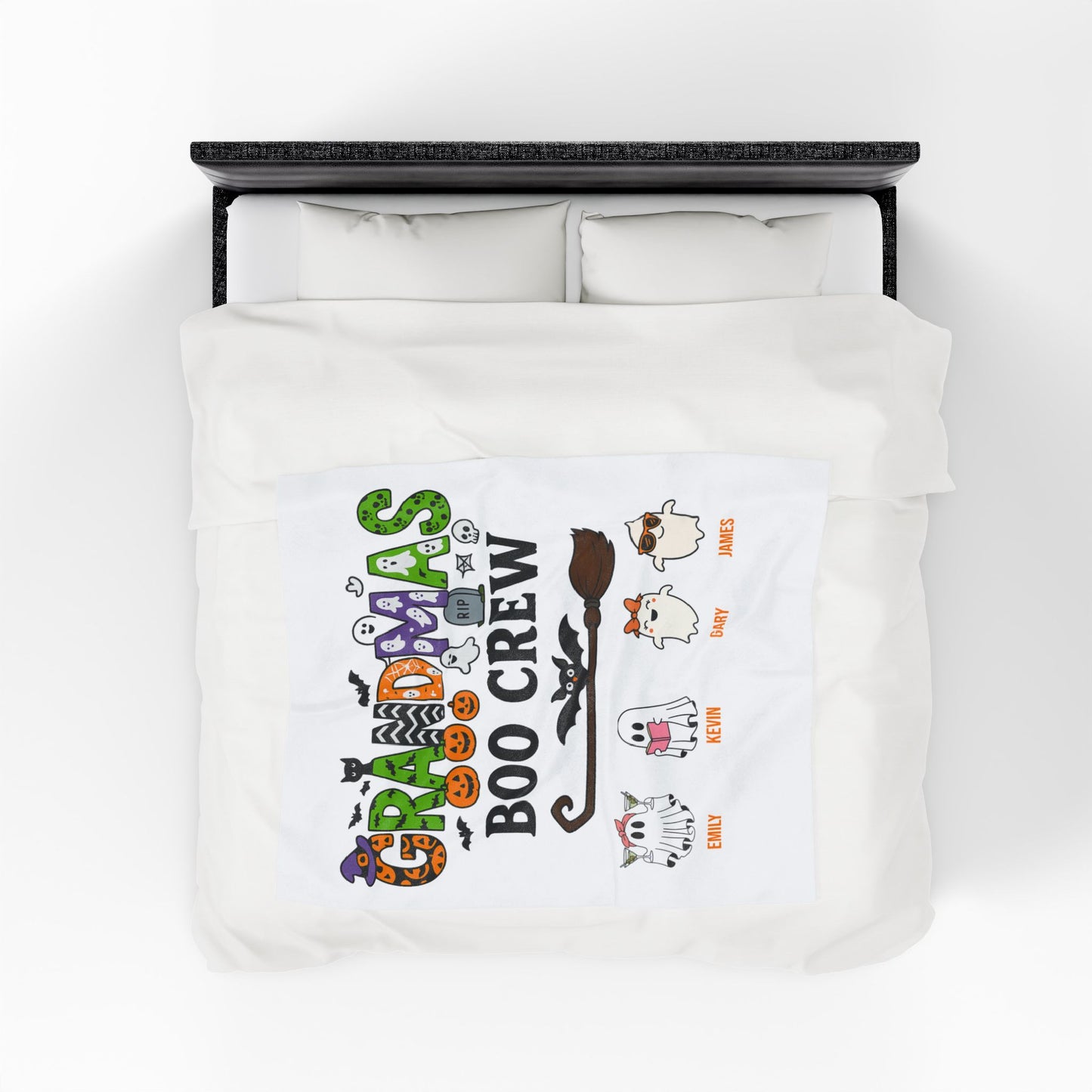 Grandma’s Boo Crew Blanket – Personalized Halloween Gift with Grandkids’ Names - PersonalizedFury