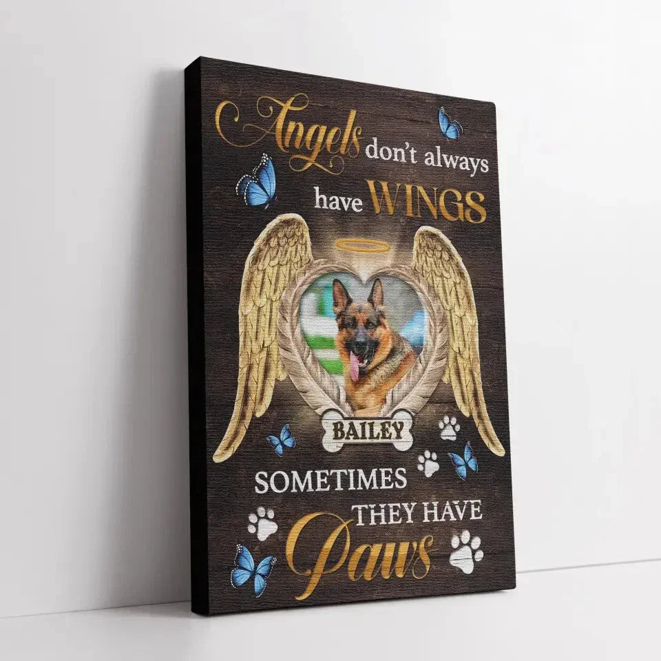 Custom Dog Memorial Gift– Angels Don’t Always Have Wings Canvas - PersonalizedFury