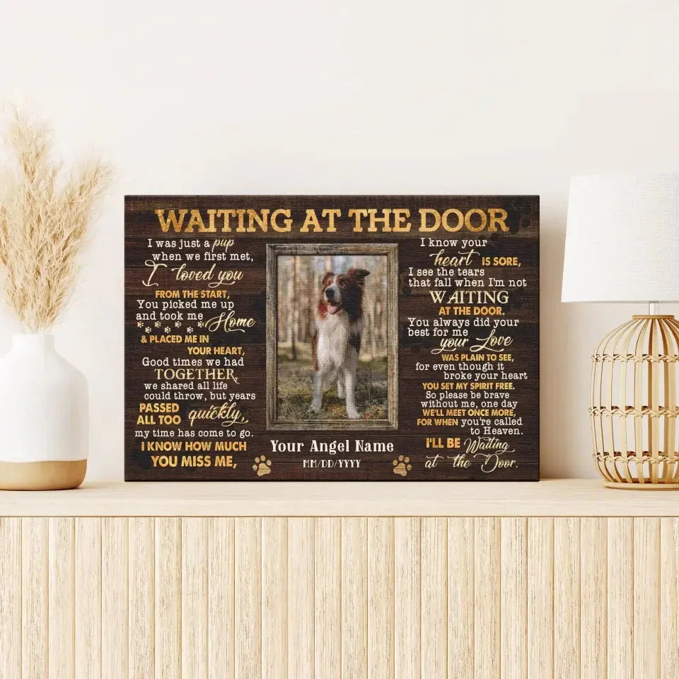 Waiting at the Door – Custom Pet Memorial Canvas with Photo - PersonalizedFury