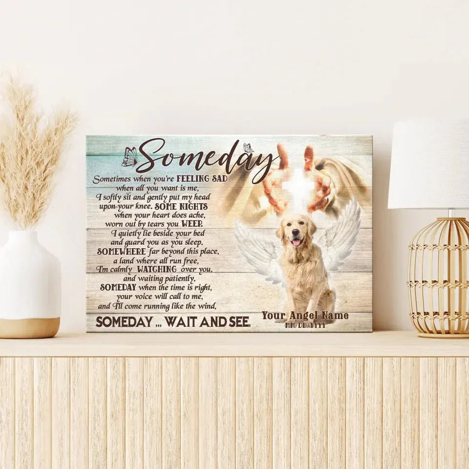 Someday Poem – Custom Dog Memorial Canvas with Angel Wings - PersonalizedFury