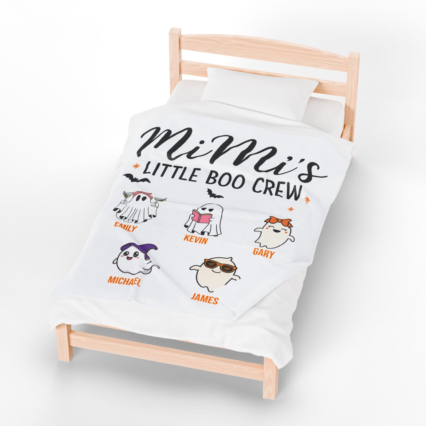 Mimi’s Little Boo Crew Blanket – Personalized Halloween Gift with Grandkids’ Names - PersonalizedFury