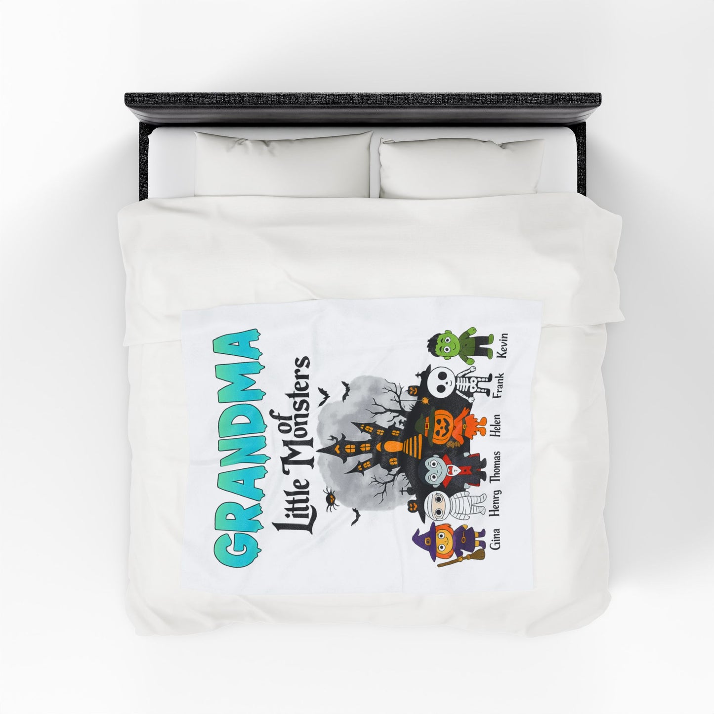 Personalized Grandma of Little Monsters with Grandkids names Blanket - PersonalizedFury