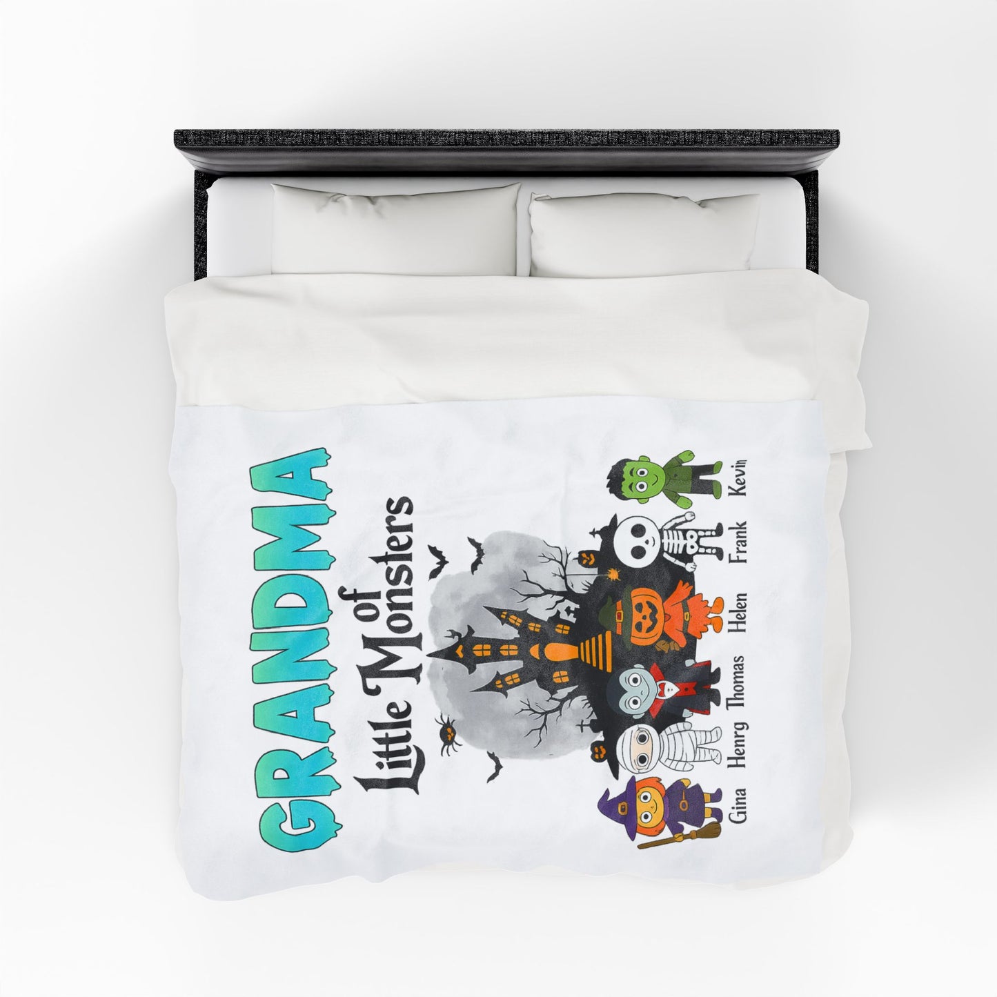 Personalized Grandma of Little Monsters with Grandkids names Blanket - PersonalizedFury