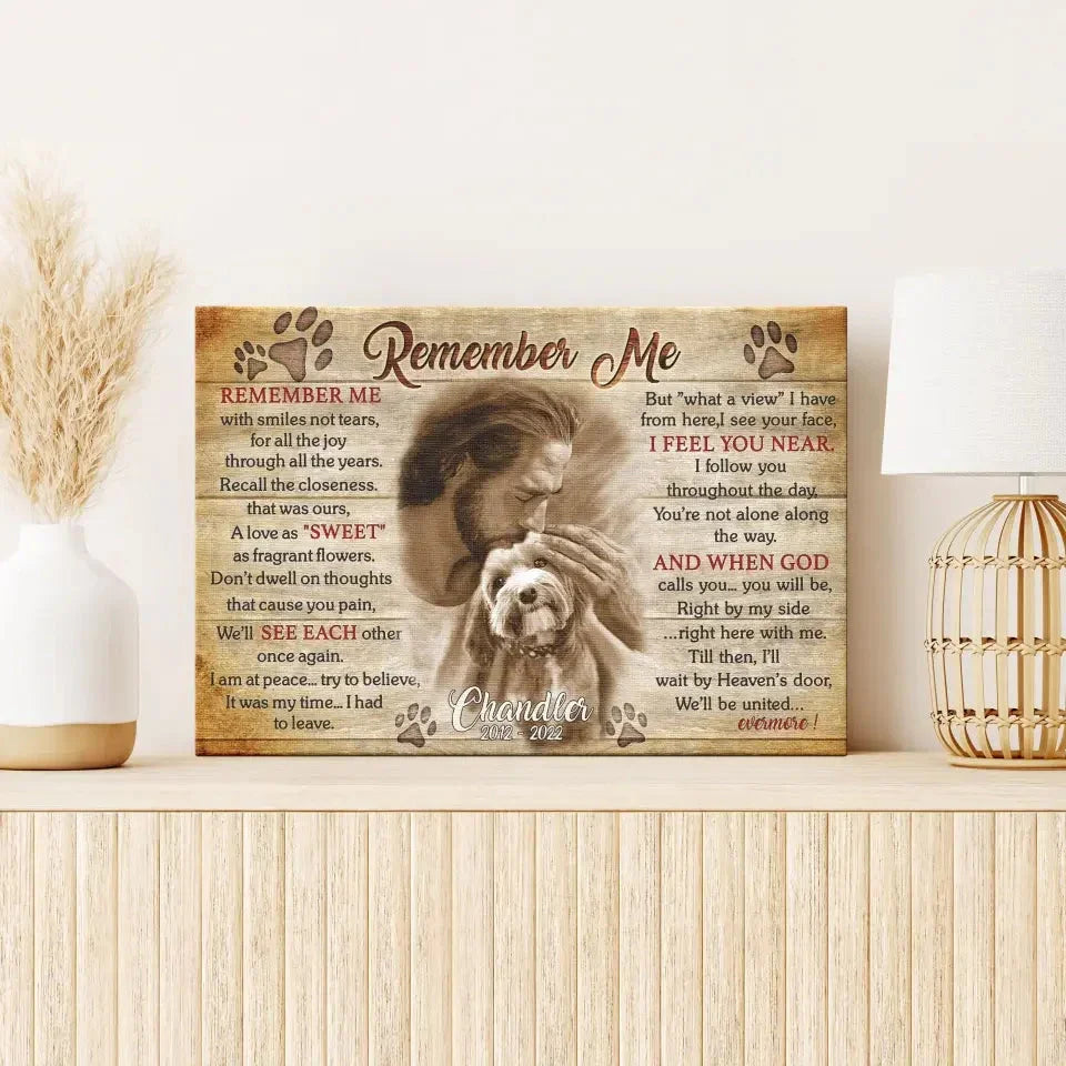 Pet Memorial Canvas – Remember Me Poem | Dog Loss Gift - PersonalizedFury