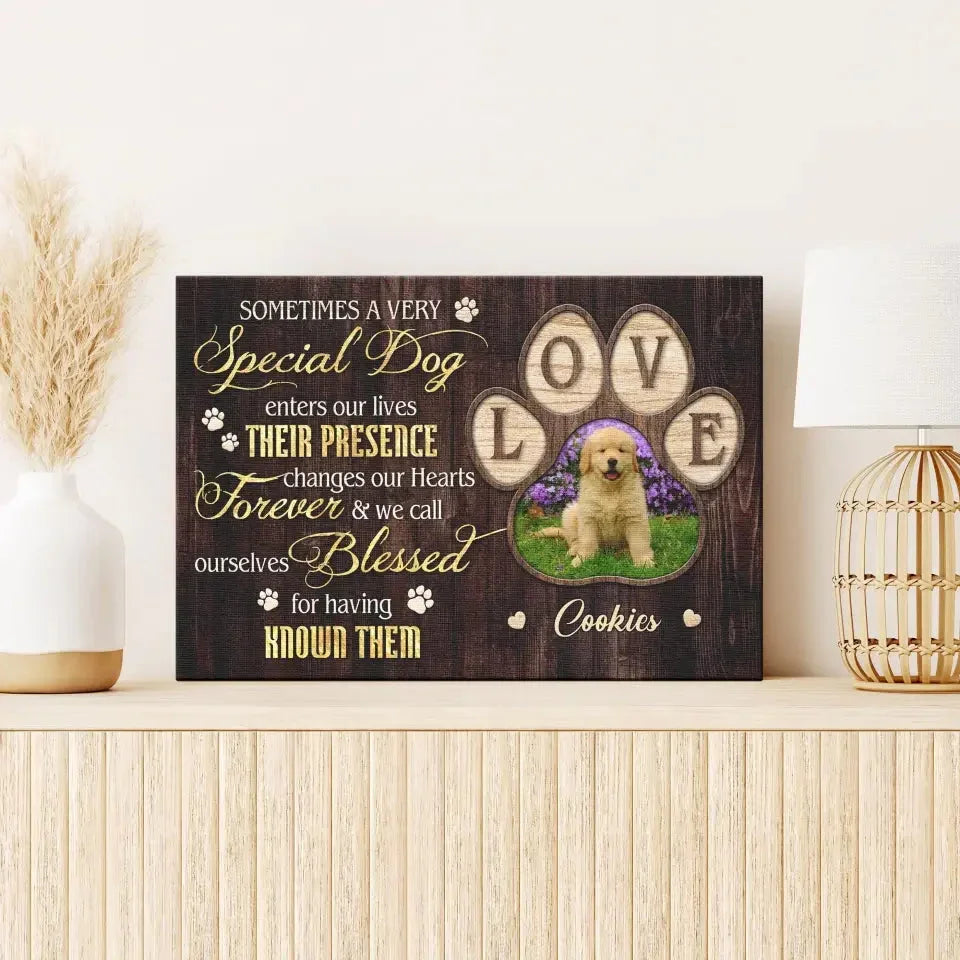 “Sometimes a Special Dog” Personalized Pet Memorial Canvas - PersonalizedFury