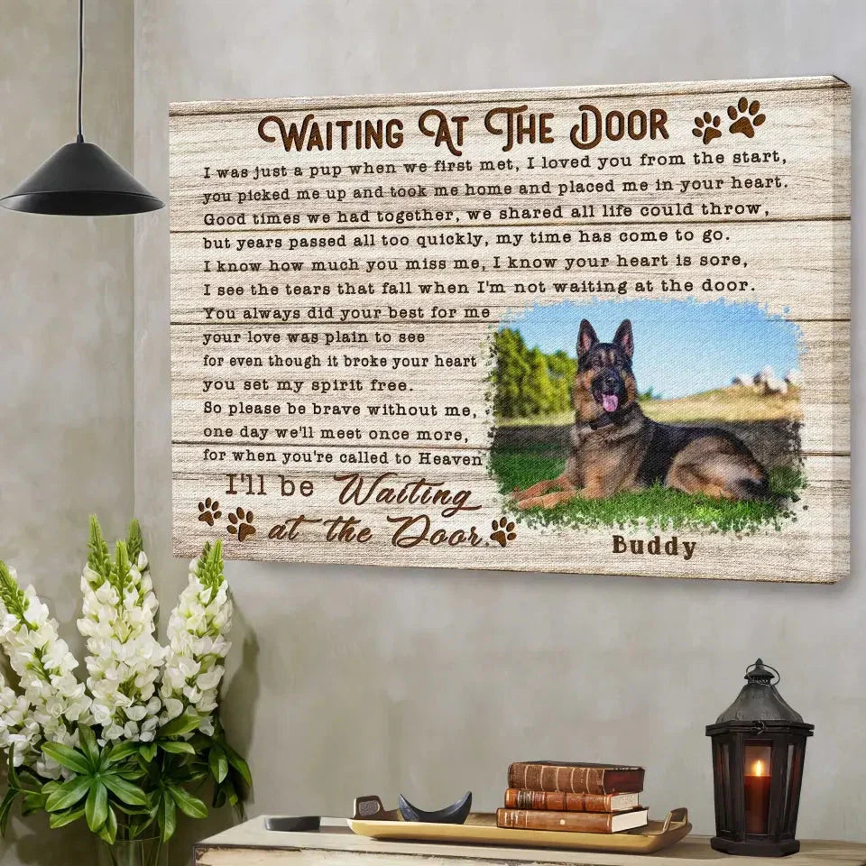 Custom Pet Loss Canvas – I’ll Be Waiting at the Door Canvas Gift - PersonalizedFury