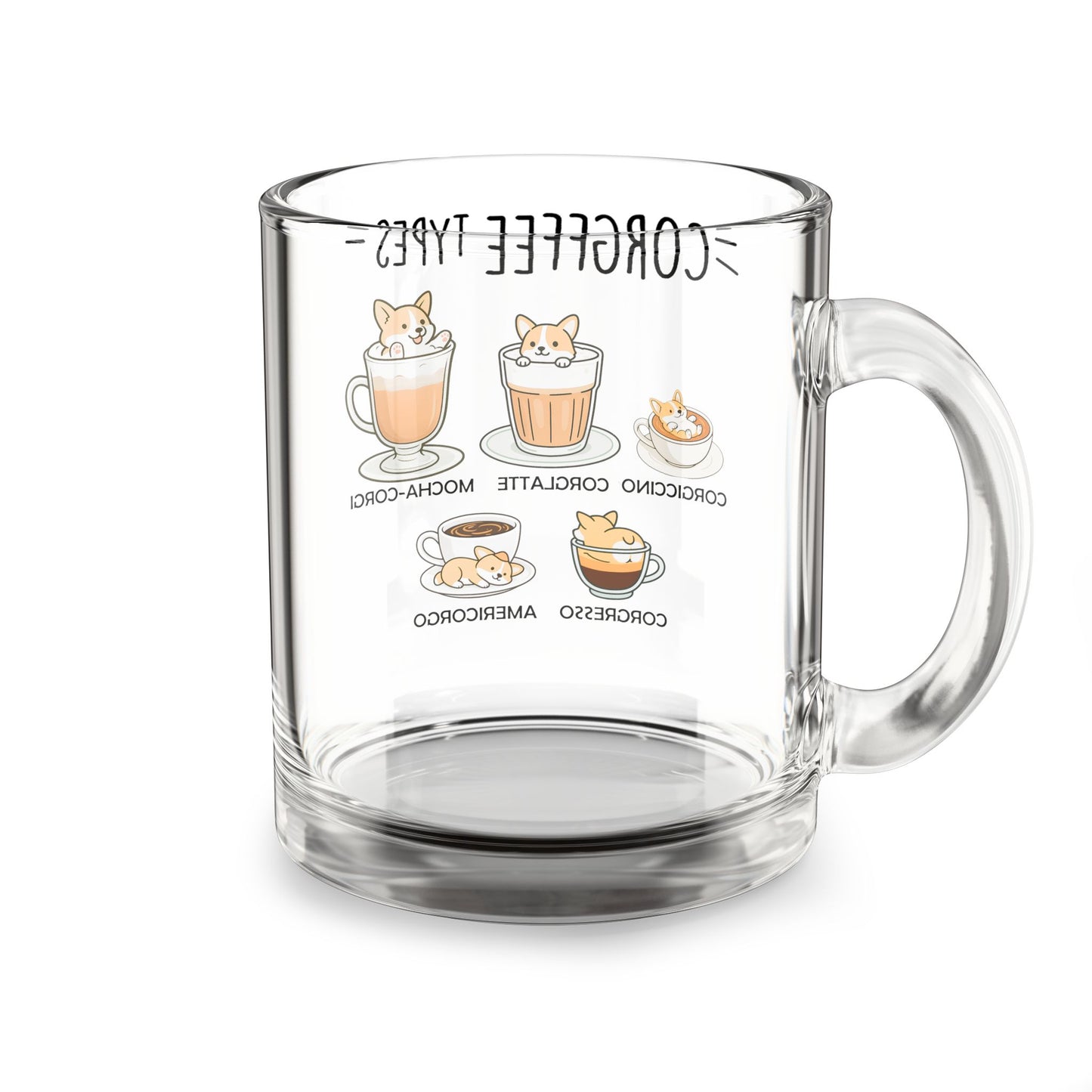 Glass Corgi Mug
