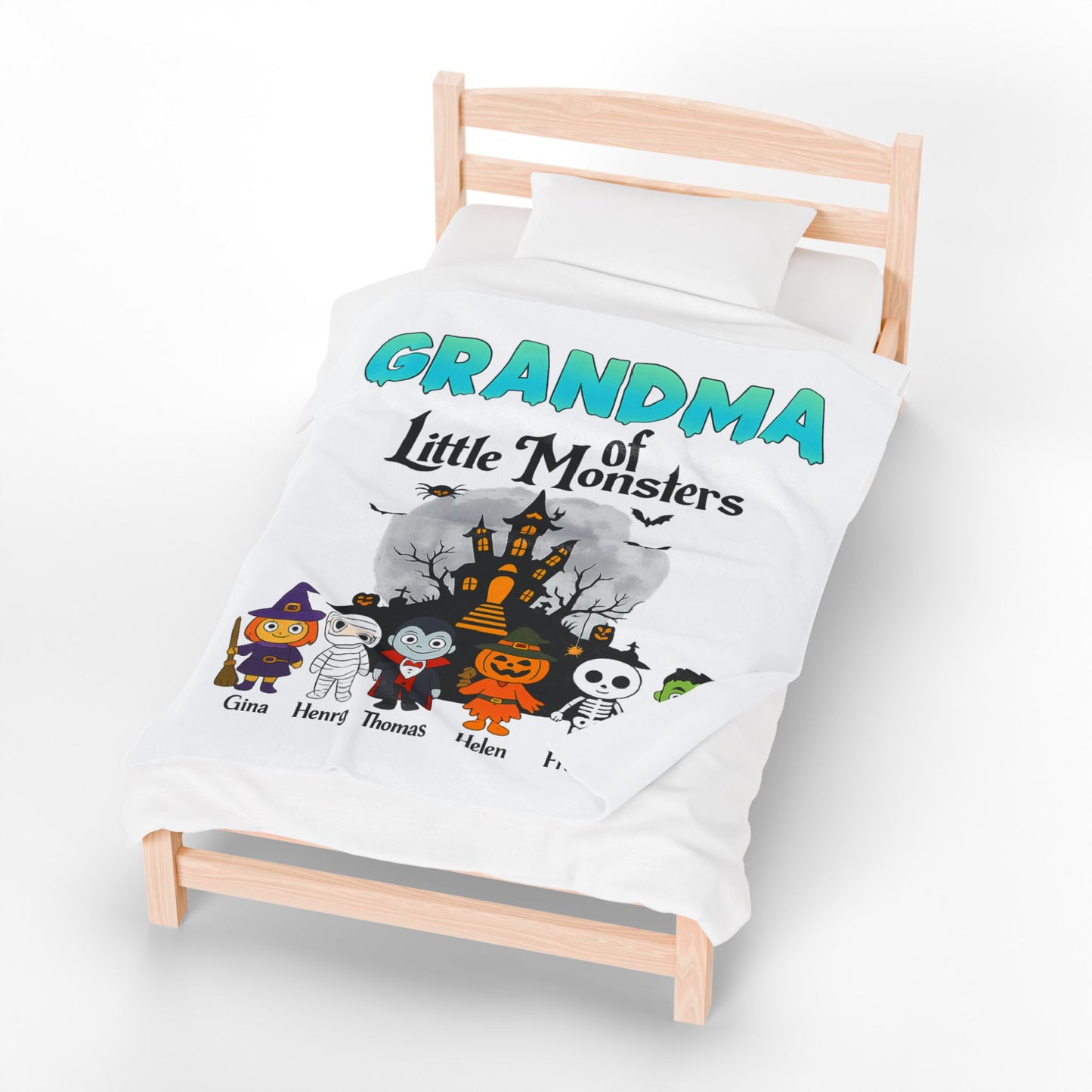Personalized Grandma of Little Monsters with Grandkids names Blanket - PersonalizedFury