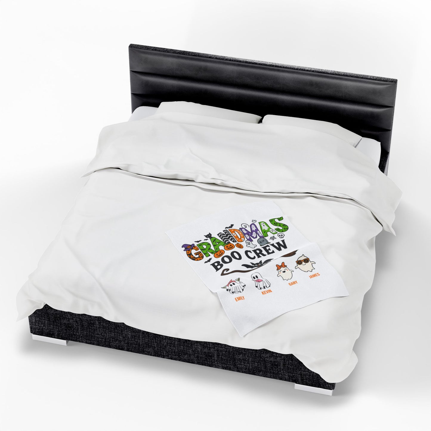 Grandma’s Boo Crew Blanket – Personalized Halloween Gift with Grandkids’ Names - PersonalizedFury