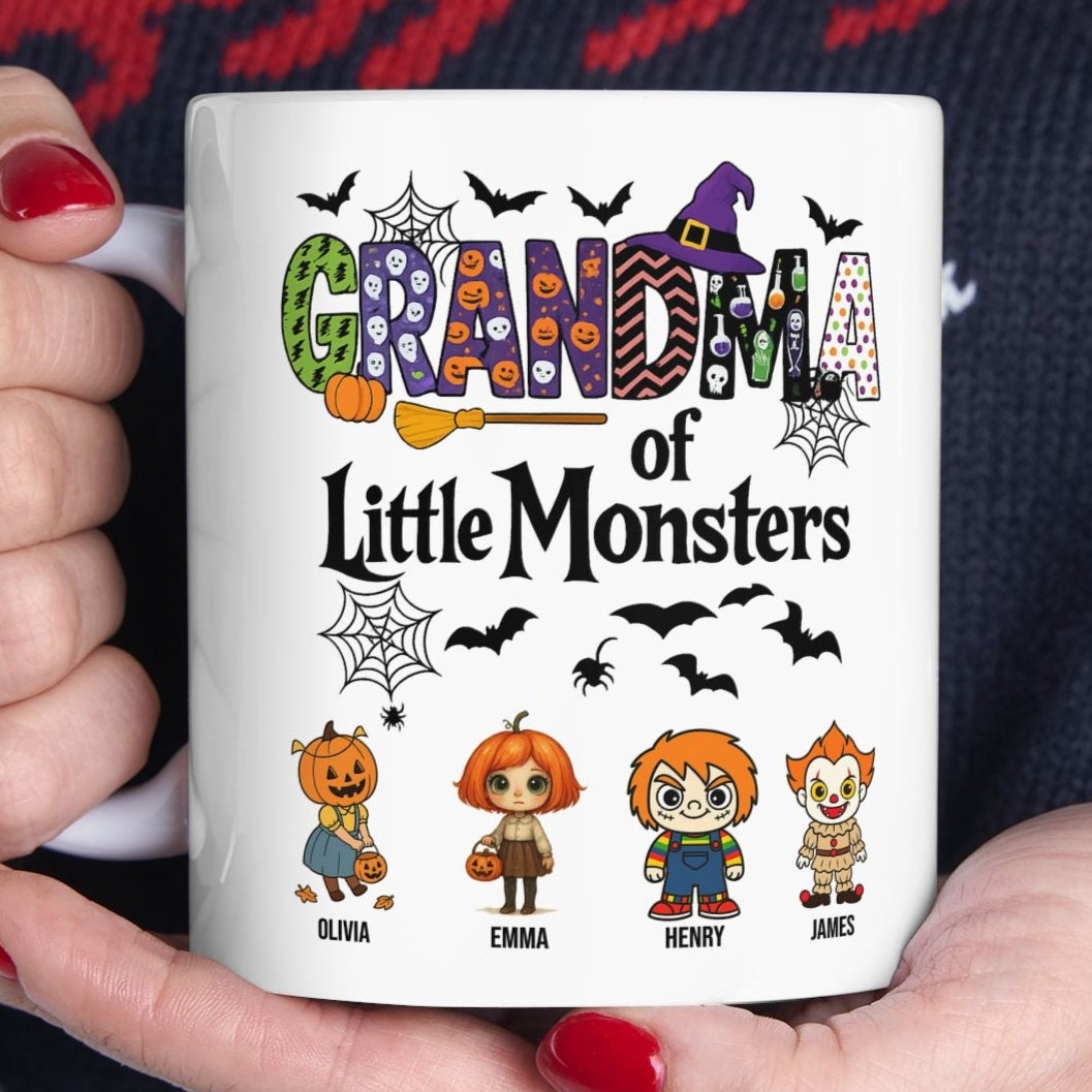 Halloween Gift- Personalized Grandma of Little Monsters Coffee Mug - PersonalizedFury