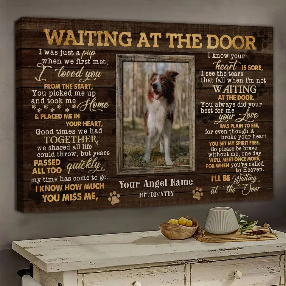 Waiting at the Door – Custom Pet Memorial Canvas with Photo - PersonalizedFury