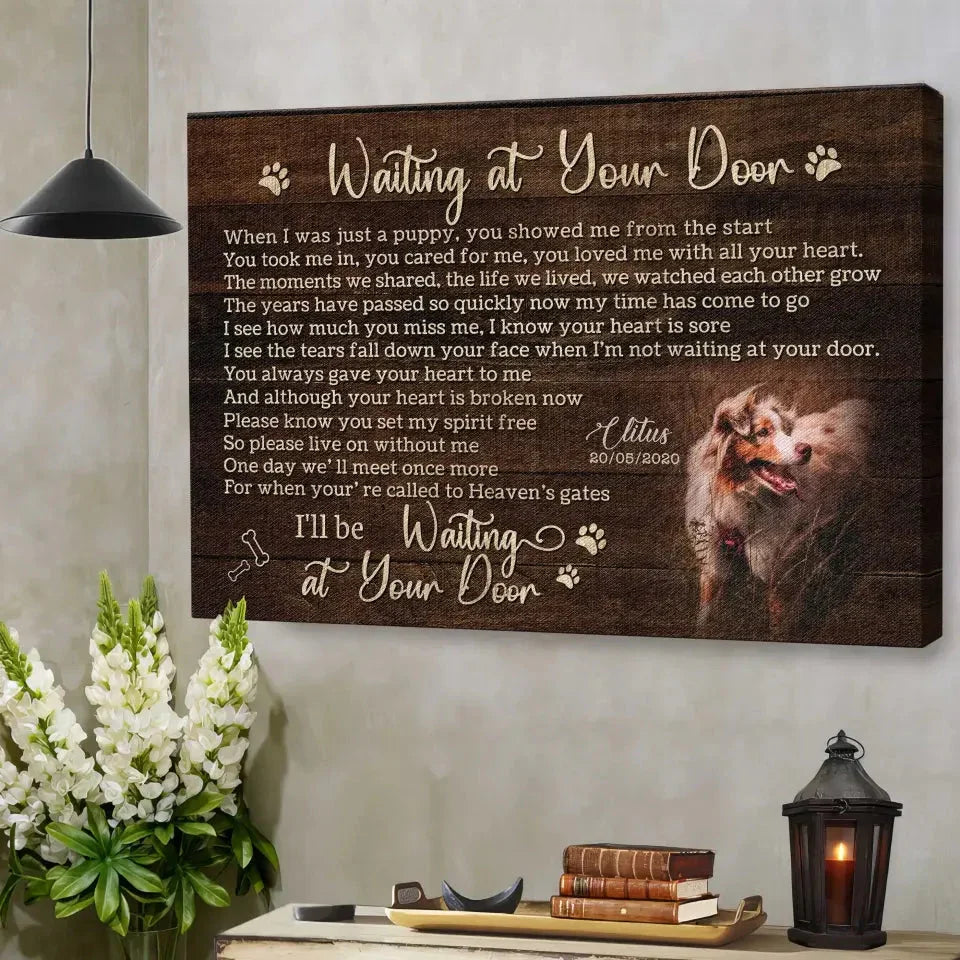 I’ll Be Waiting – Custom Pet Loss Canvas With Photo & Poem - PersonalizedFury