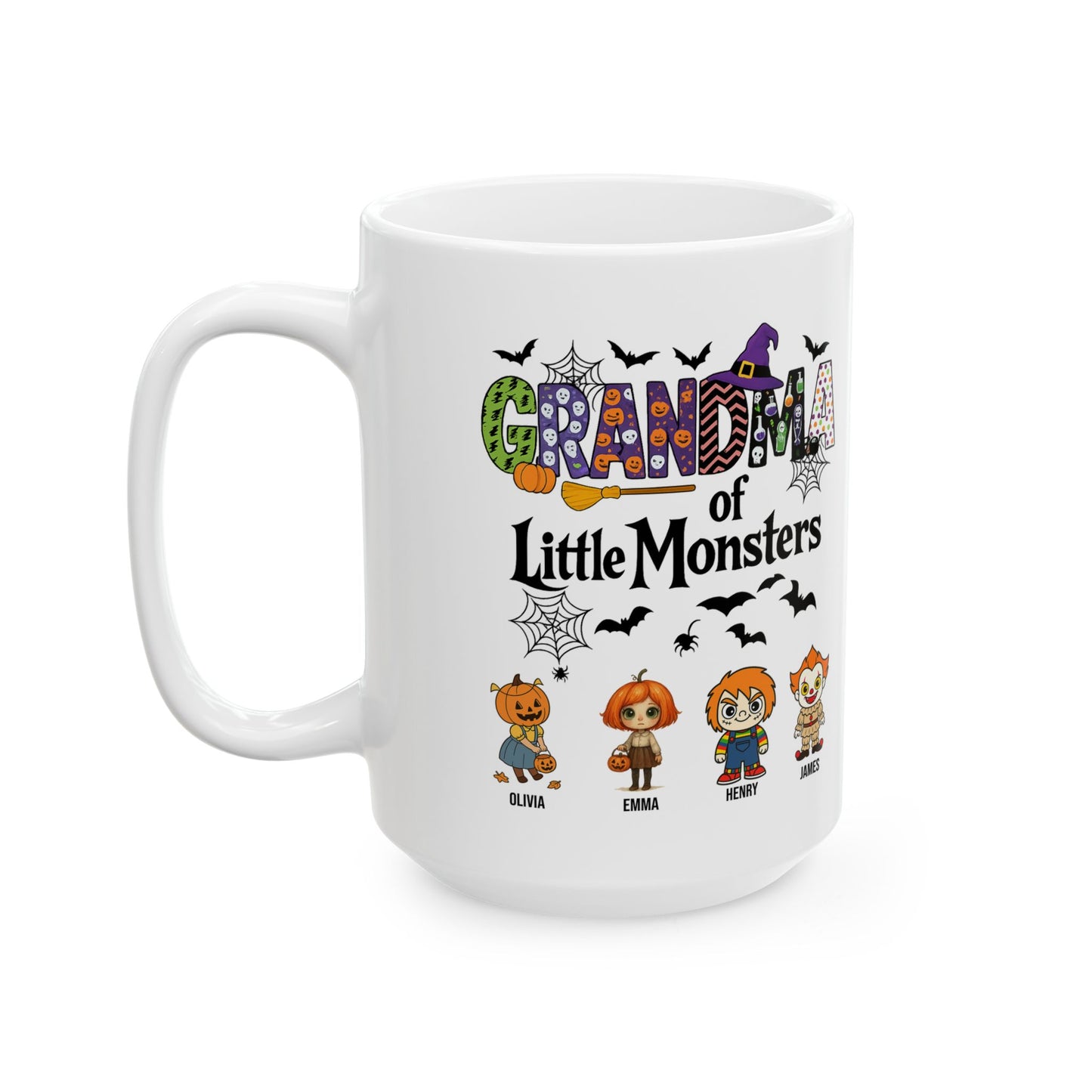 Halloween Gift- Personalized Grandma of Little Monsters Coffee Mug - PersonalizedFury