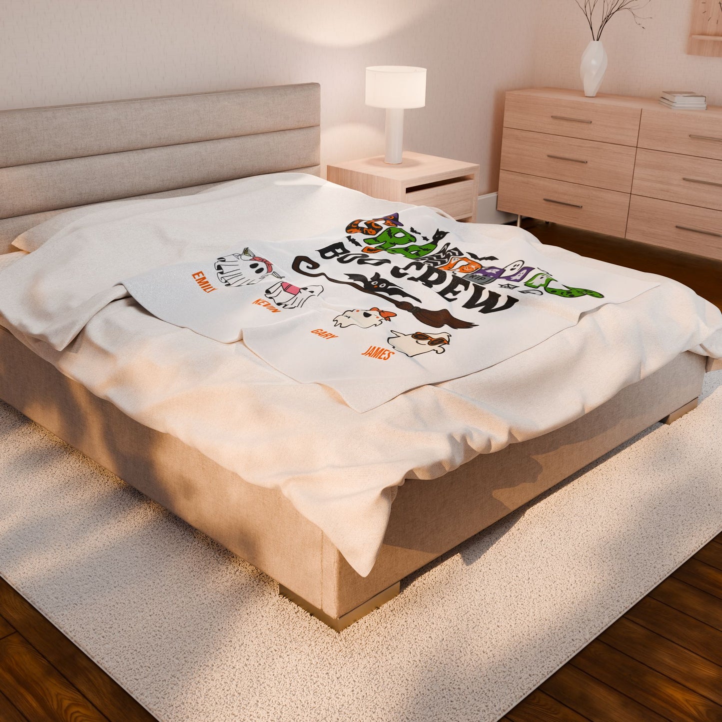 Grandma’s Boo Crew Blanket – Personalized Halloween Gift with Grandkids’ Names - PersonalizedFury