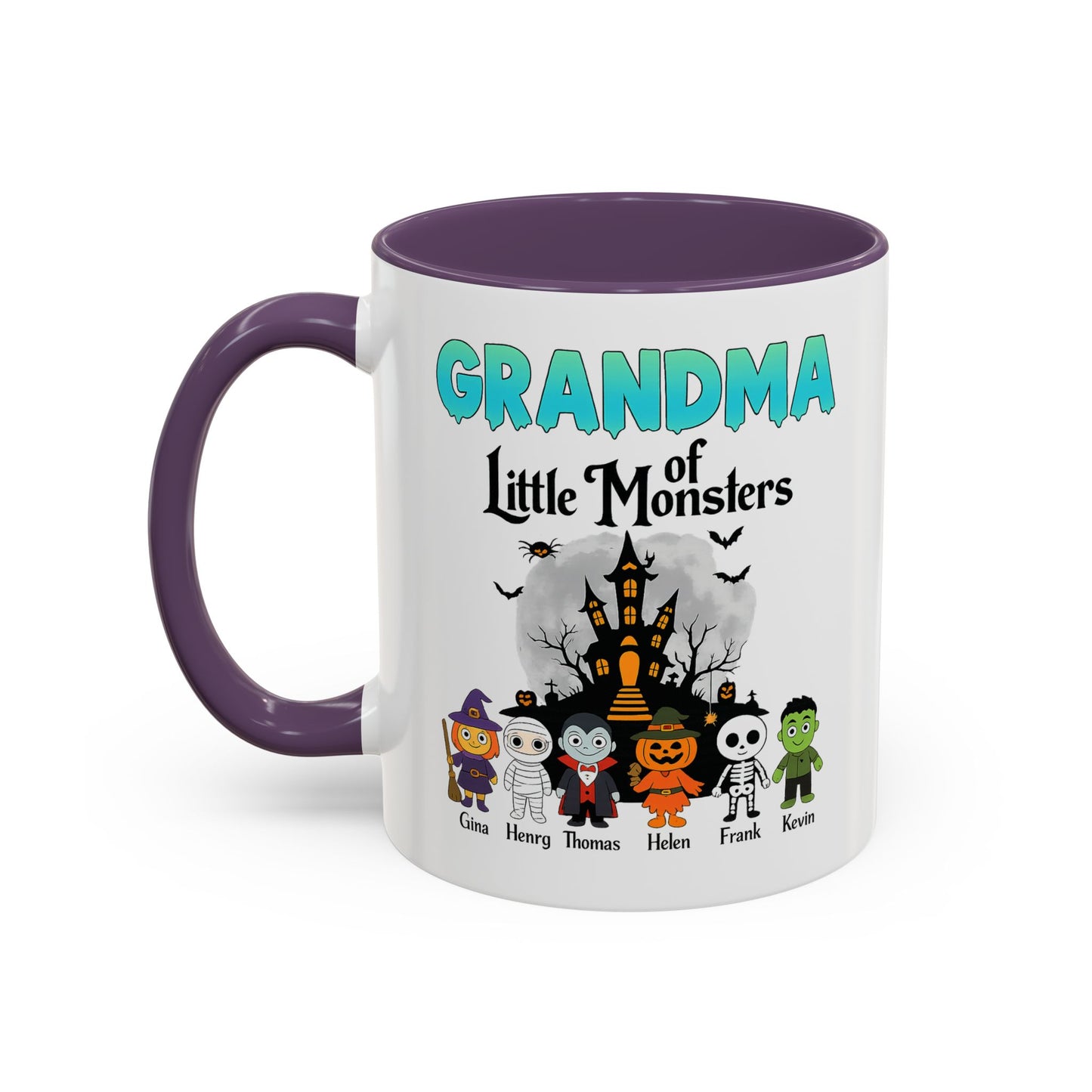 Personalized Grandma of Little Monsters Accent Coffee Mug - PersonalizedFury