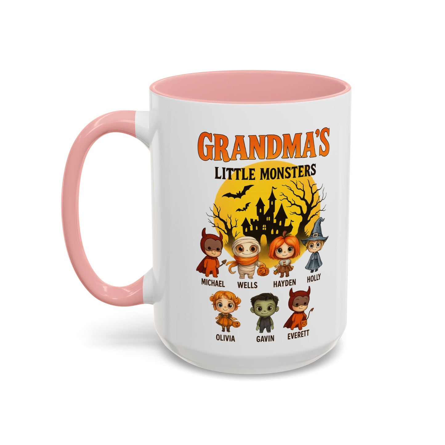 Grandma's Little Monsters Accent Coffee Mug - PersonalizedFury