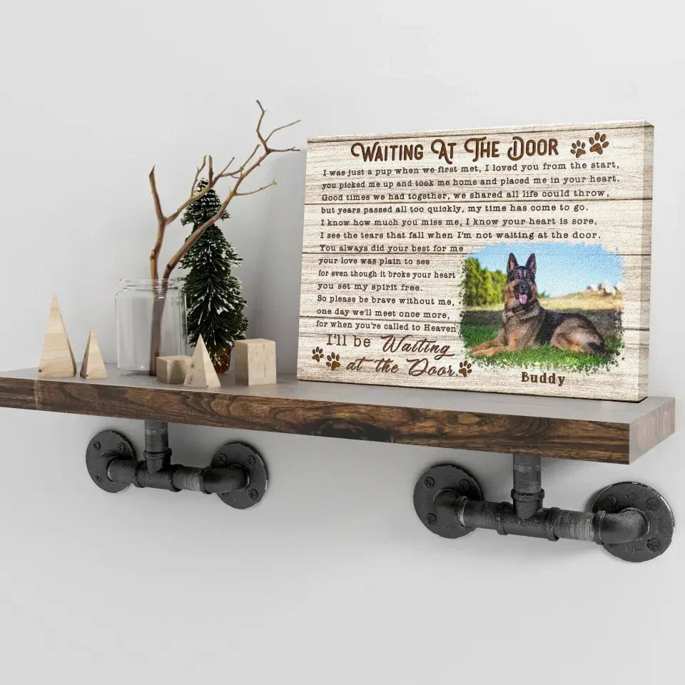 Custom Pet Loss Canvas – I’ll Be Waiting at the Door Canvas Gift - PersonalizedFury