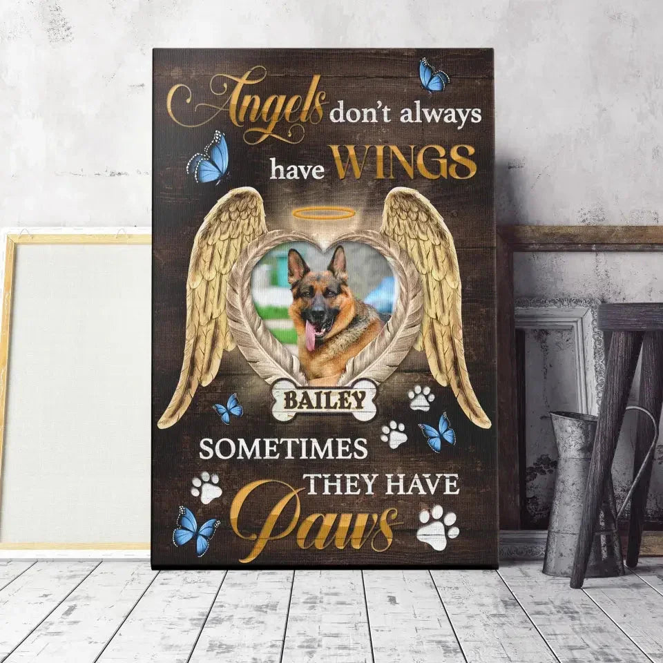 Custom Dog Memorial Gift– Angels Don’t Always Have Wings Canvas - PersonalizedFury