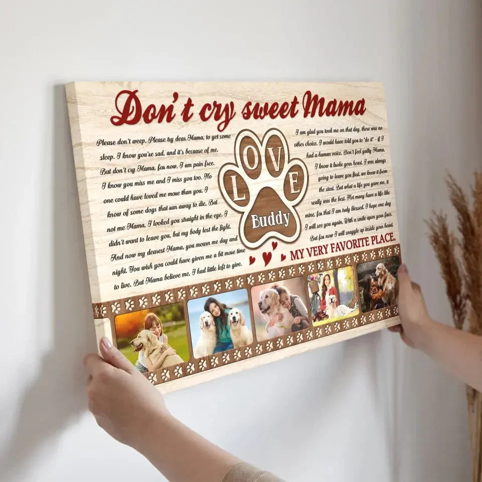 Dog Memorial Canvas – Personalized Gift for Mom Who Lost a Pet - PersonalizedFury