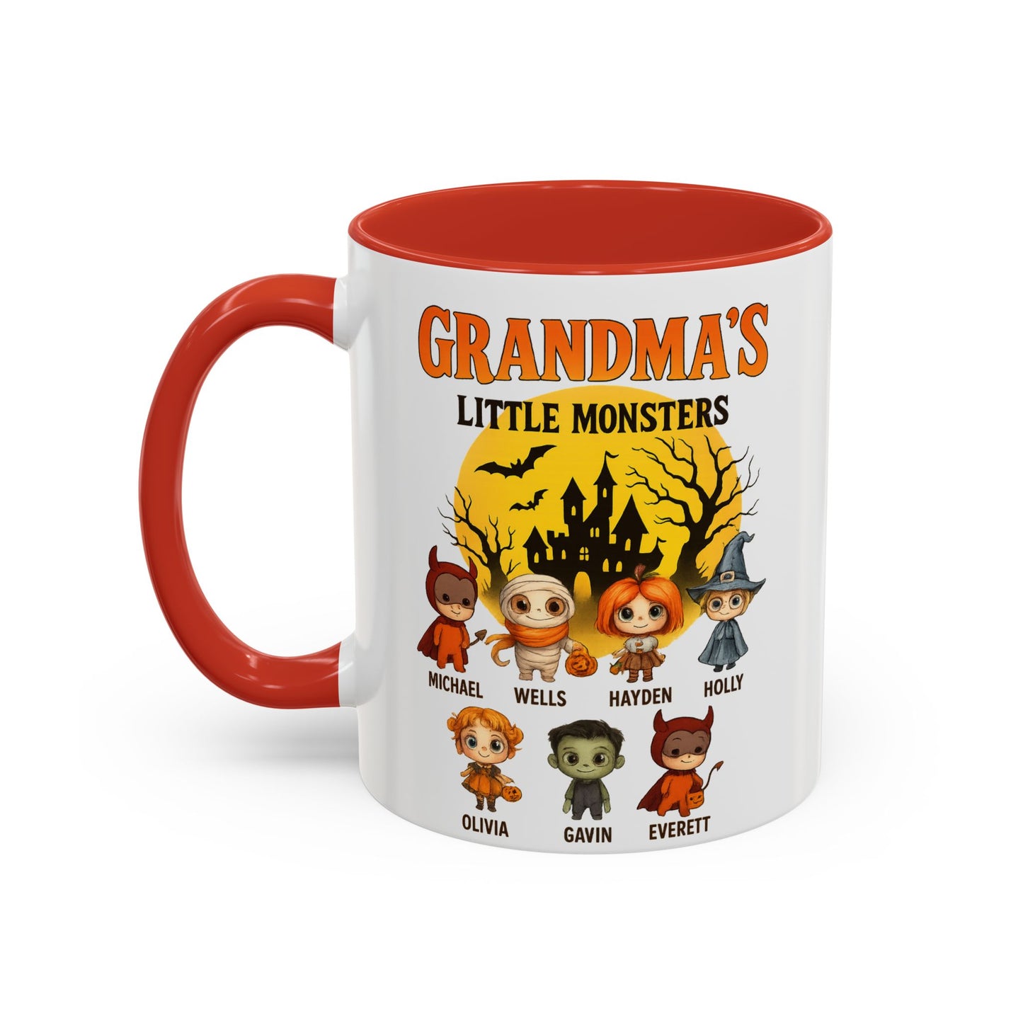 Grandma's Little Monsters Accent Coffee Mug - PersonalizedFury