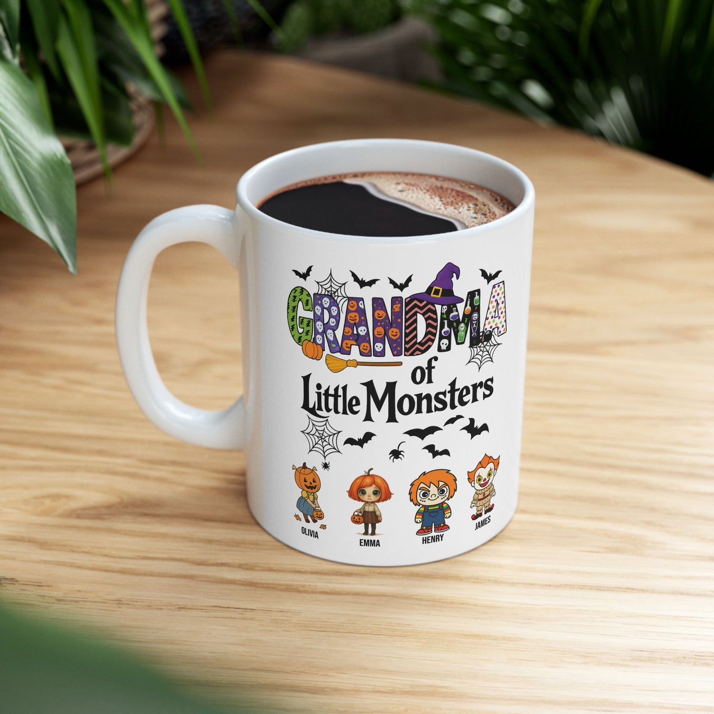 Halloween Gift- Personalized Grandma of Little Monsters Coffee Mug - PersonalizedFury
