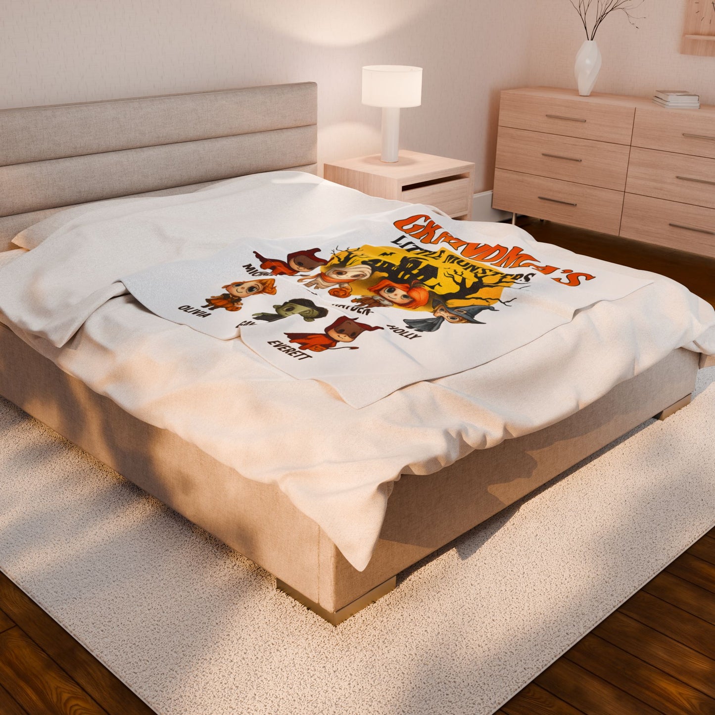 Personalized Grandma's Little Monsters with Grandkids names Blanket - PersonalizedFury