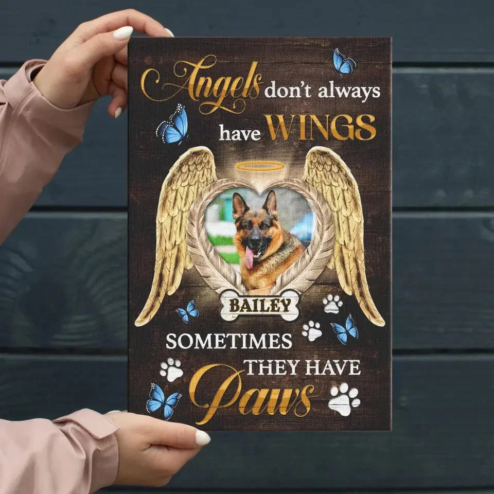 Custom Dog Memorial Gift– Angels Don’t Always Have Wings Canvas - PersonalizedFury