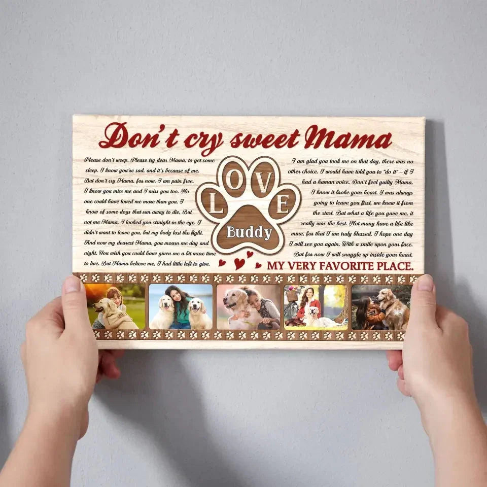 Dog Memorial Canvas – Personalized Gift for Mom Who Lost a Pet - PersonalizedFury