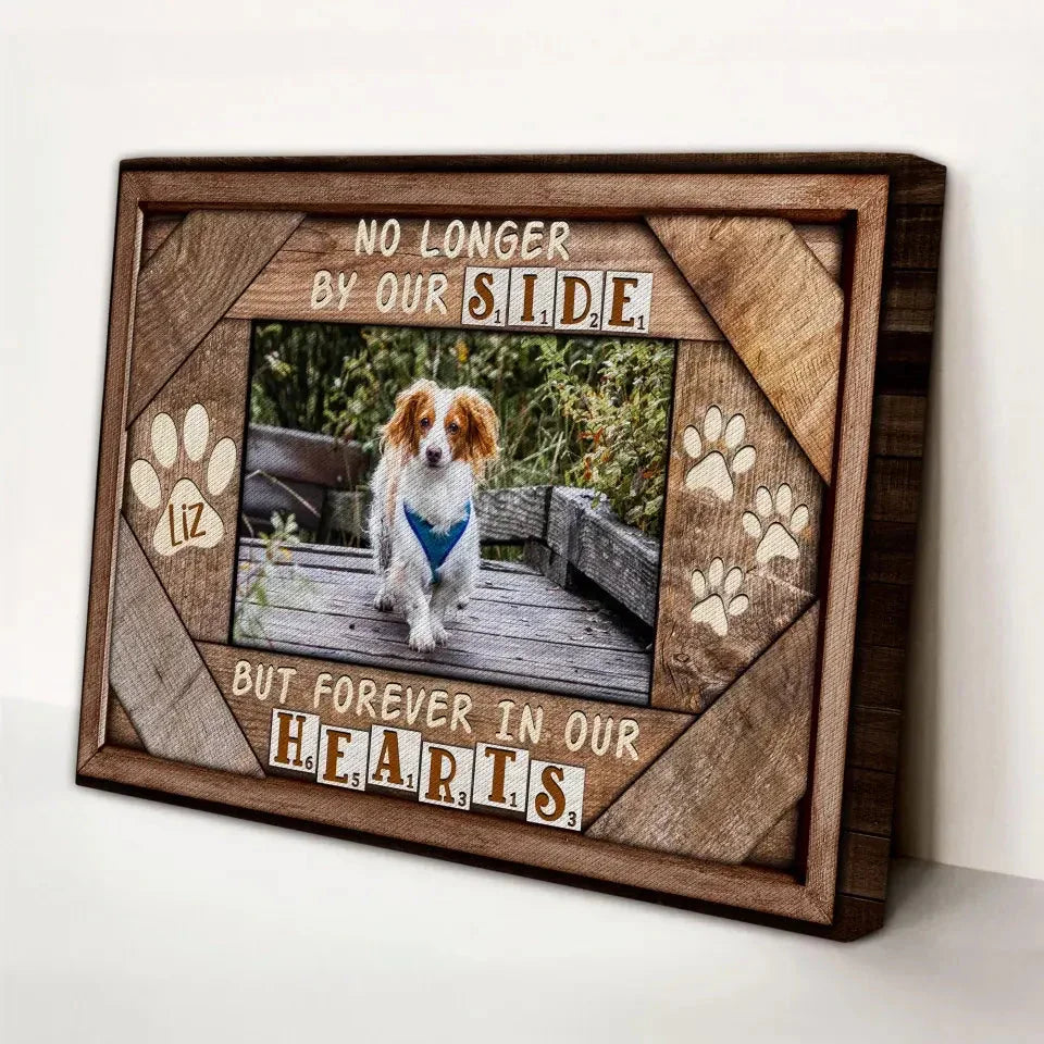 No Longer By Our Side – Custom Pet Memorial Photo Canvas - PersonalizedFury