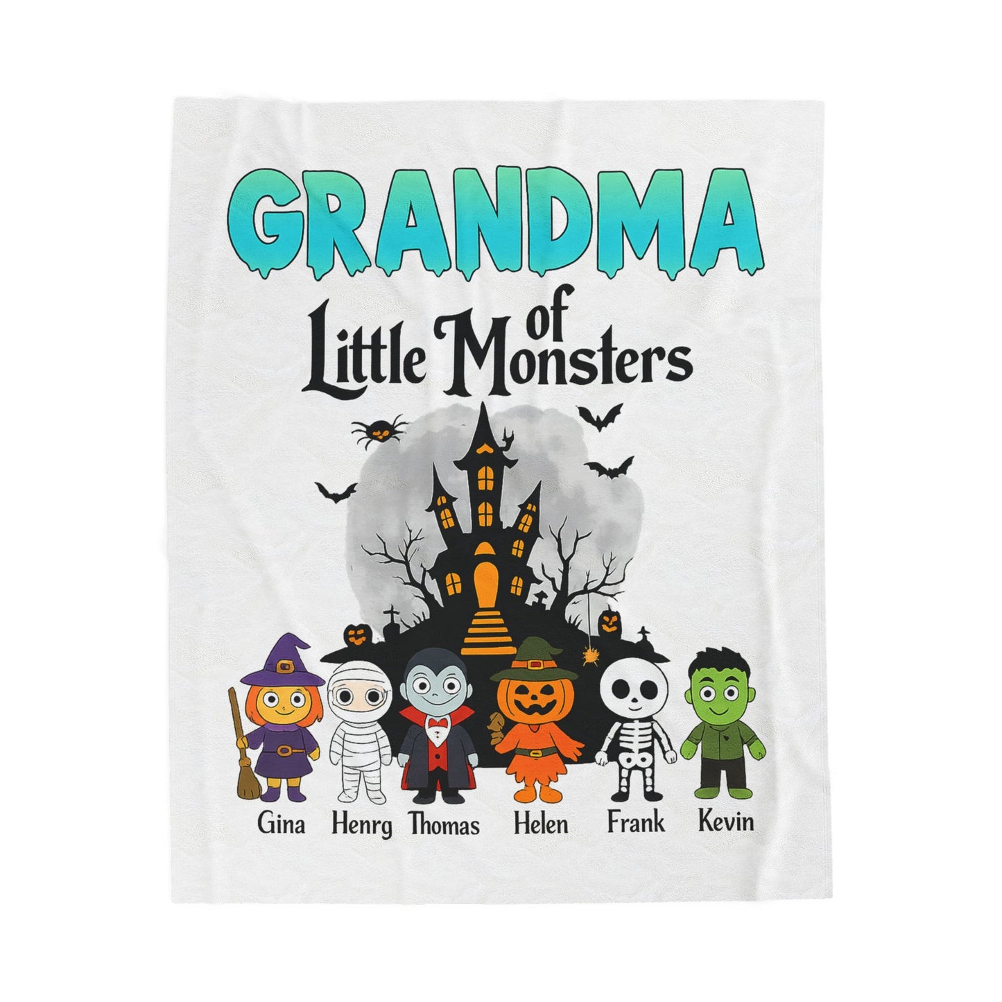 Personalized Grandma of Little Monsters with Grandkids names Blanket - PersonalizedFury