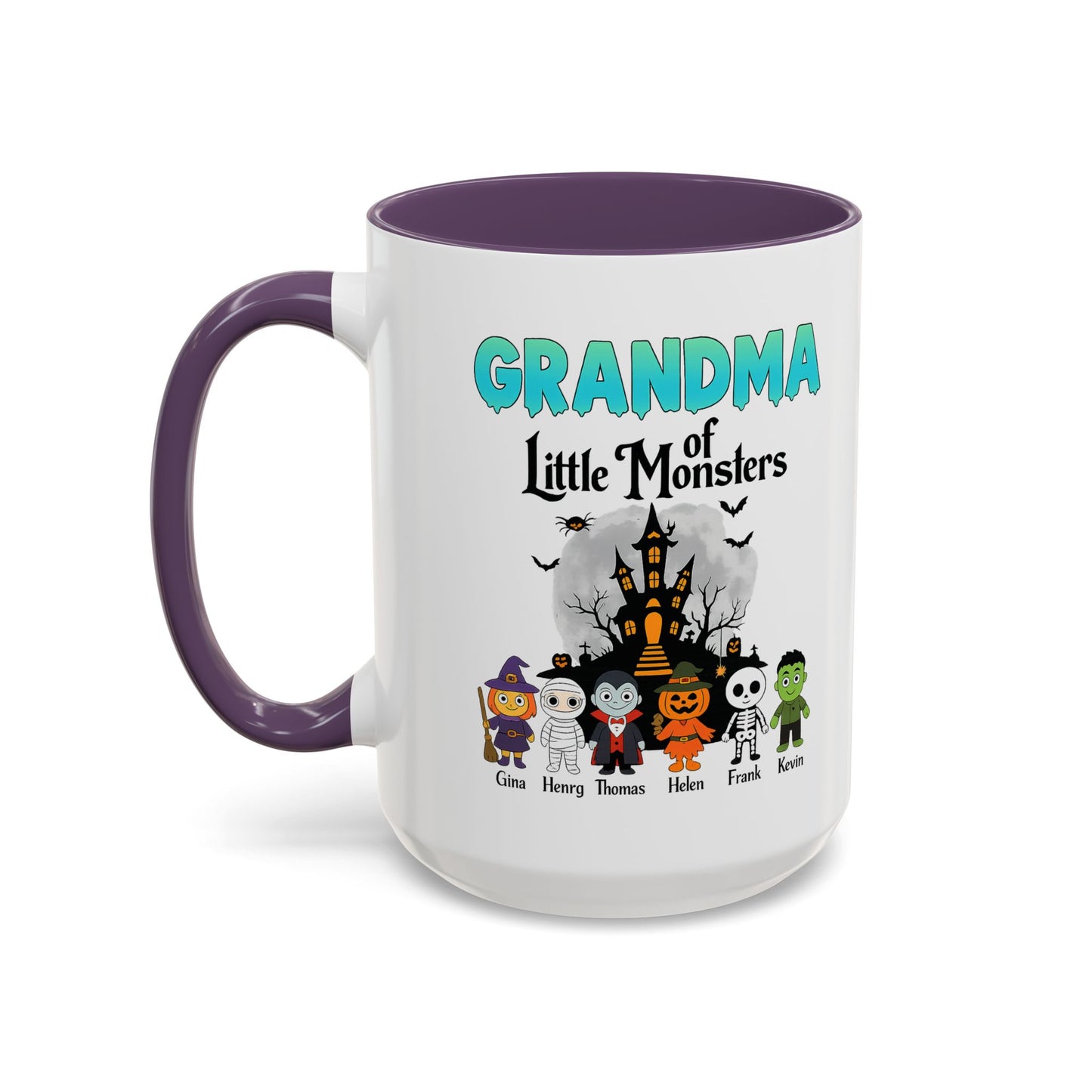 Personalized Grandma of Little Monsters Accent Coffee Mug - PersonalizedFury