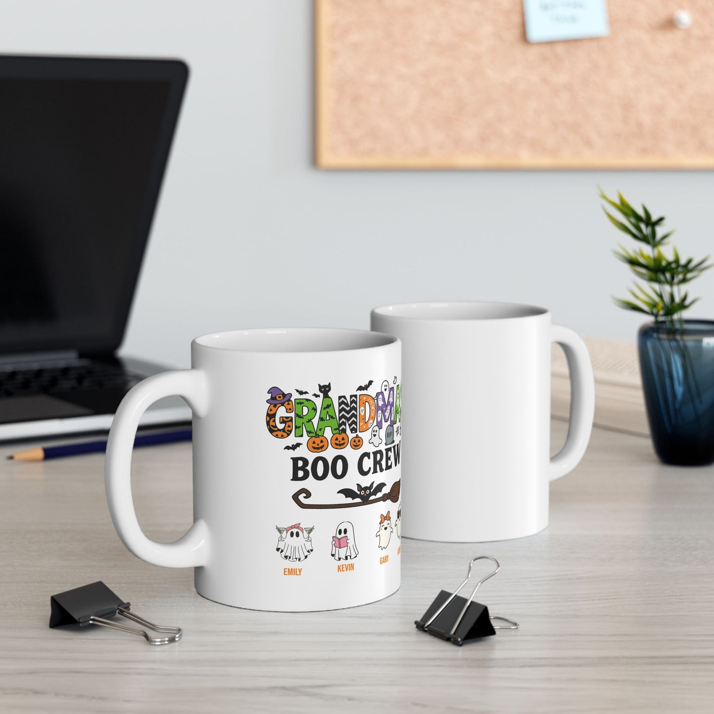 Grandma’s Boo Crew Coffee Mug – Personalized Halloween Gift with Names - PersonalizedFury