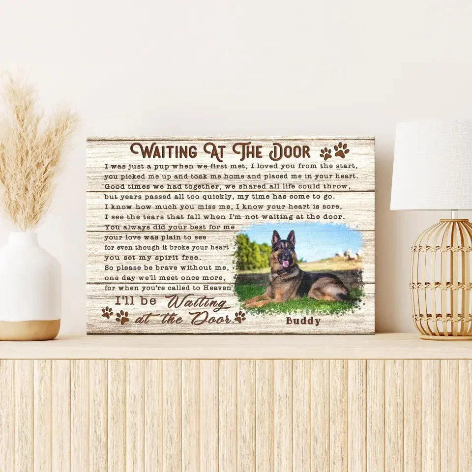 Custom Pet Loss Canvas – I’ll Be Waiting at the Door Canvas Gift - PersonalizedFury