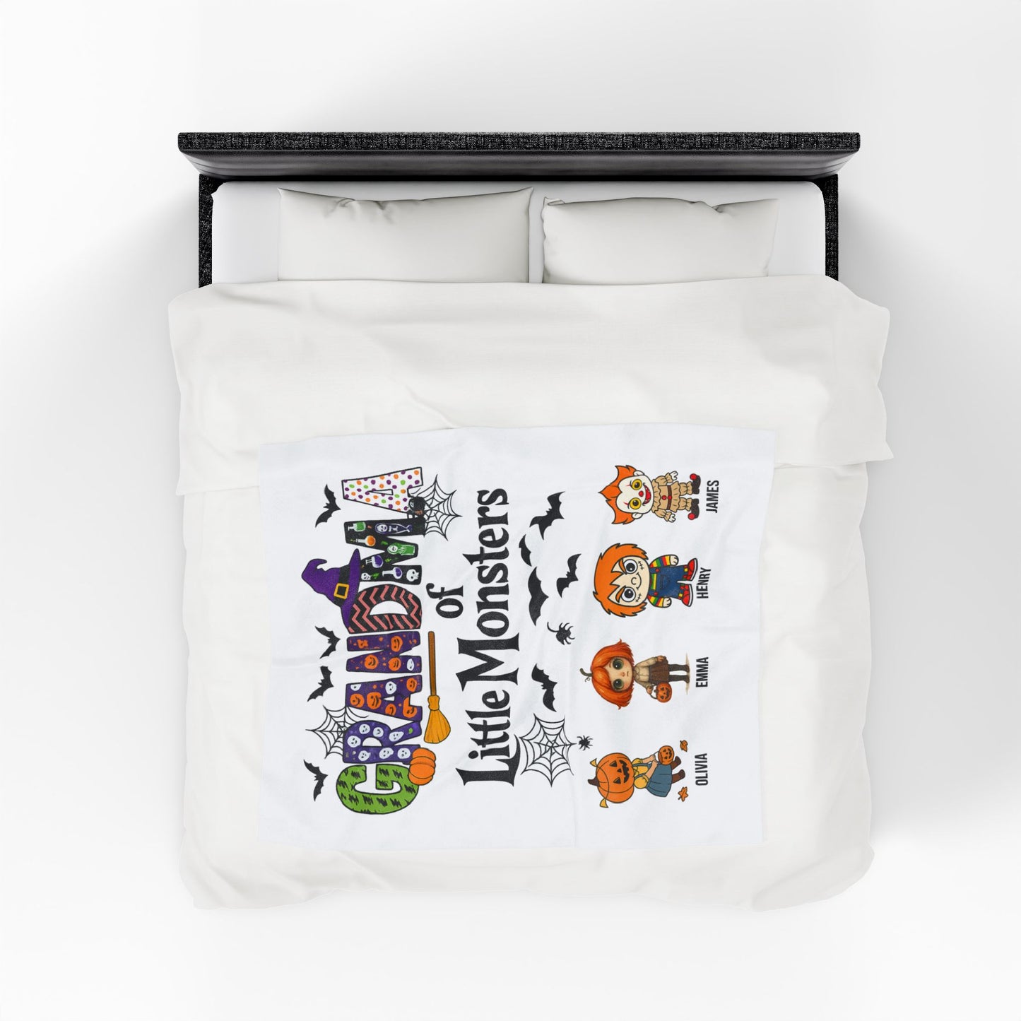 Grandma Halloween Blanket - Personalized Gift For Grandma - PersonalizedFury