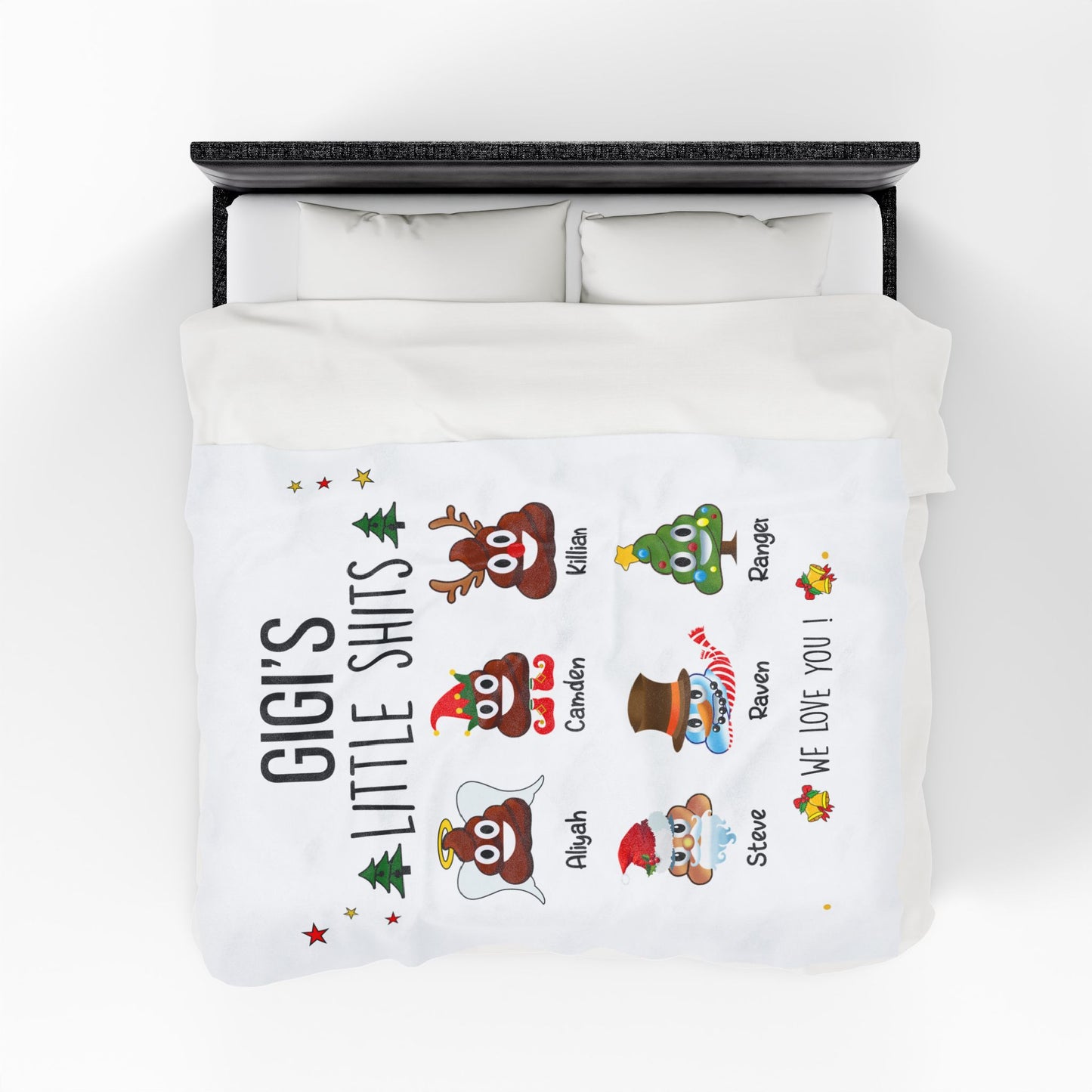 Personalized Gift For Gigi - Christmas Blanket with Grandkids names - PersonalizedFury