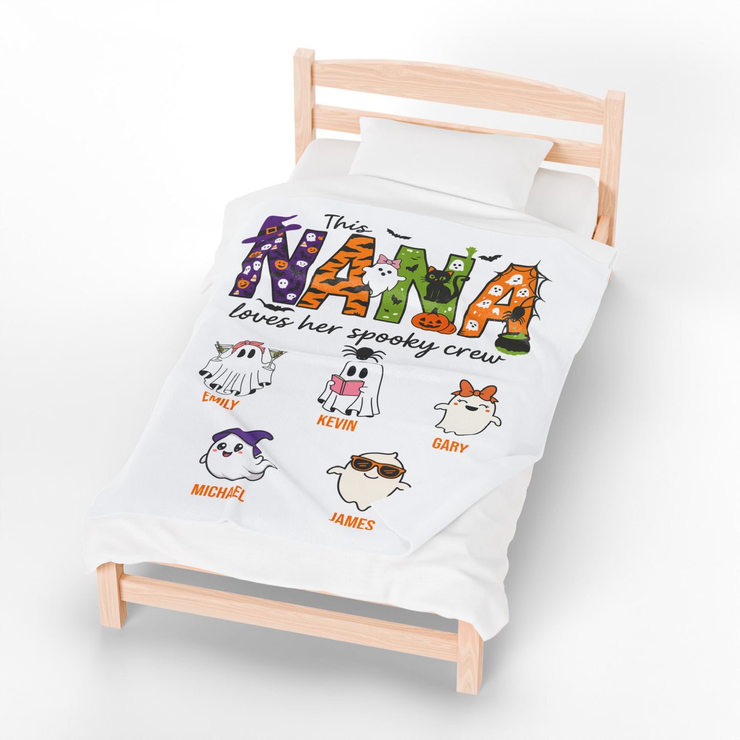 Nana Loves Her Spooky Crew Blanket – Personalized Halloween Gift - PersonalizedFury