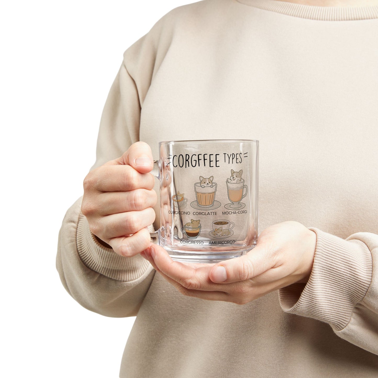 Glass Corgi Mug