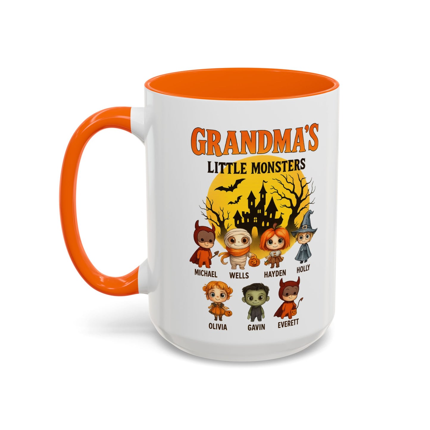 Grandma's Little Monsters Accent Coffee Mug - PersonalizedFury