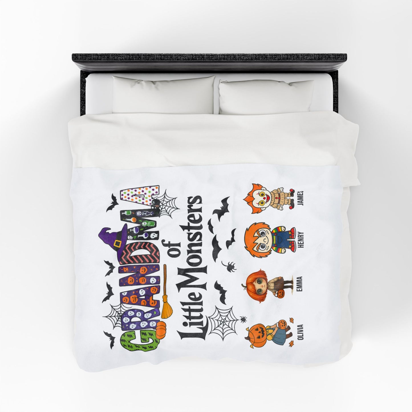 Grandma Halloween Blanket - Personalized Gift For Grandma - PersonalizedFury
