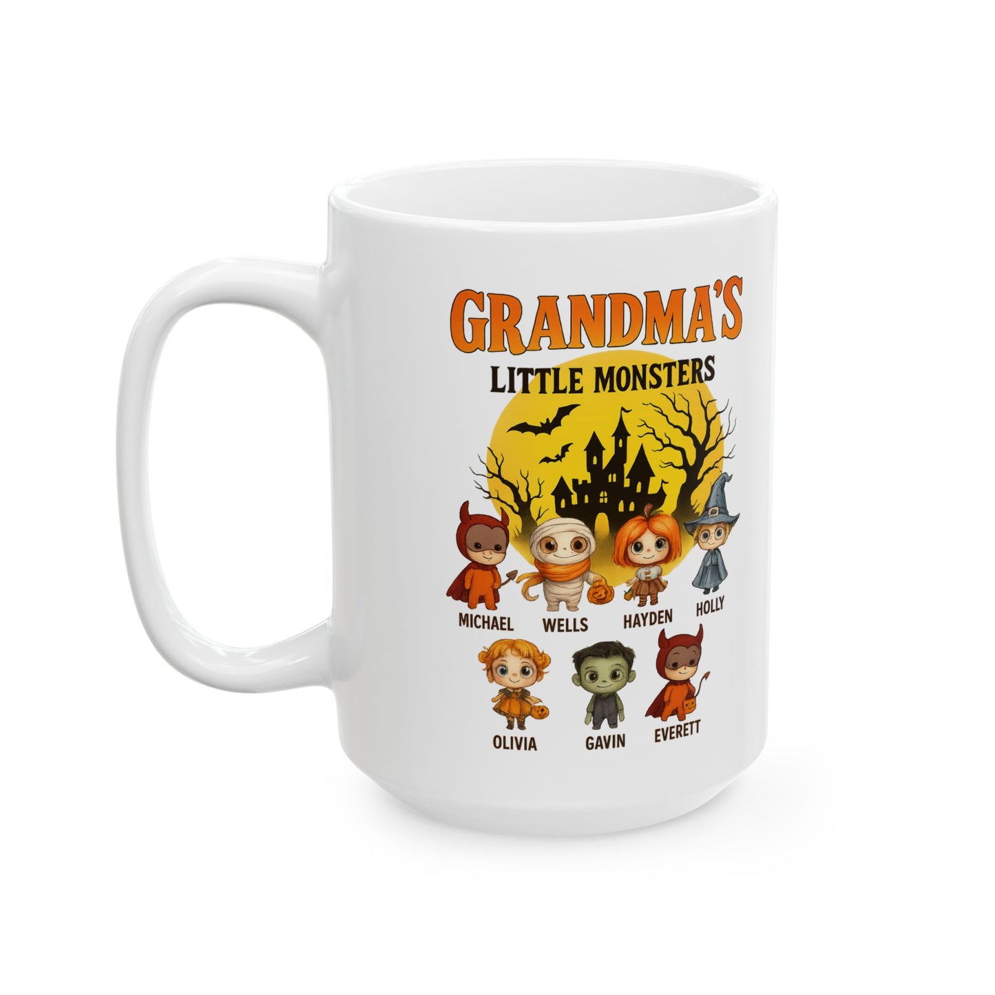 Grandma's Little Monsters Coffee Mug - Personalized Halloween Gift for Grandma - PersonalizedFury
