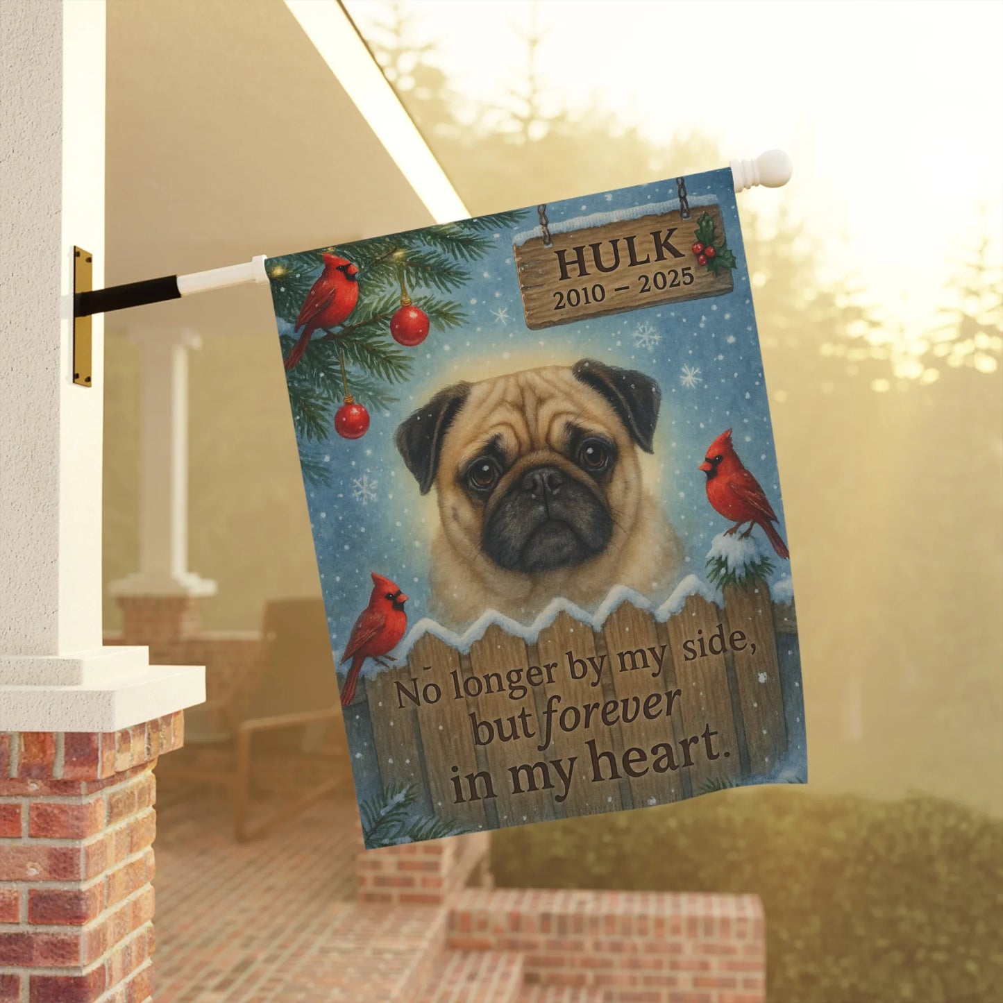 Personalized Dog Memorial Christmas Gift Flag