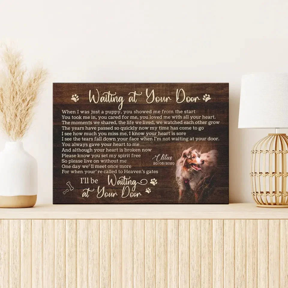 I’ll Be Waiting – Custom Pet Loss Canvas With Photo & Poem - PersonalizedFury