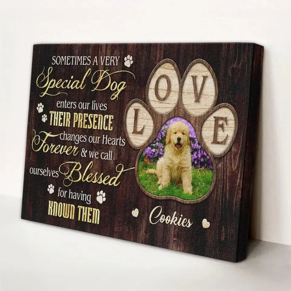 “Sometimes a Special Dog” Personalized Pet Memorial Canvas - PersonalizedFury