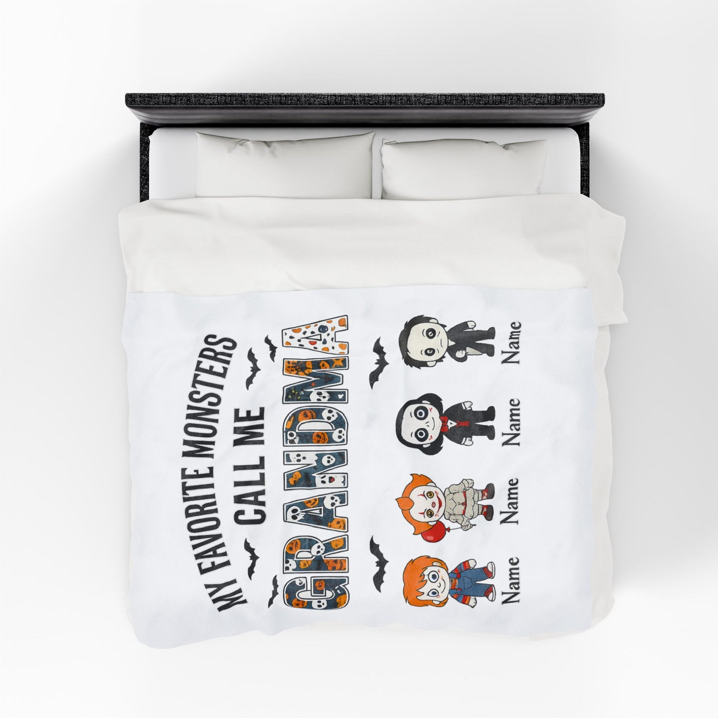 Grandma Halloween Blanket - Favorite Monsters Call Me Grandma Gift - PersonalizedFury