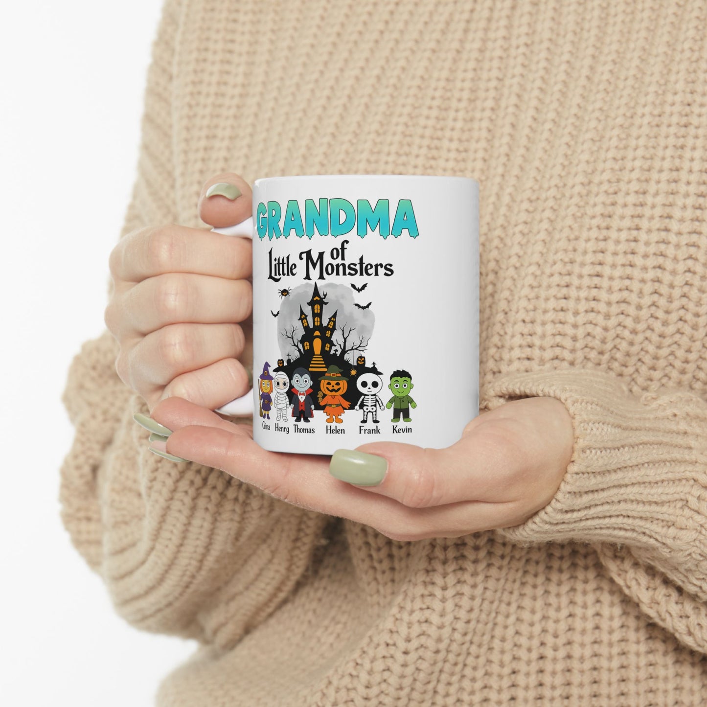 Halloween Gift For Family - Grandma of Little Monsters Coffee Mug - PersonalizedFury