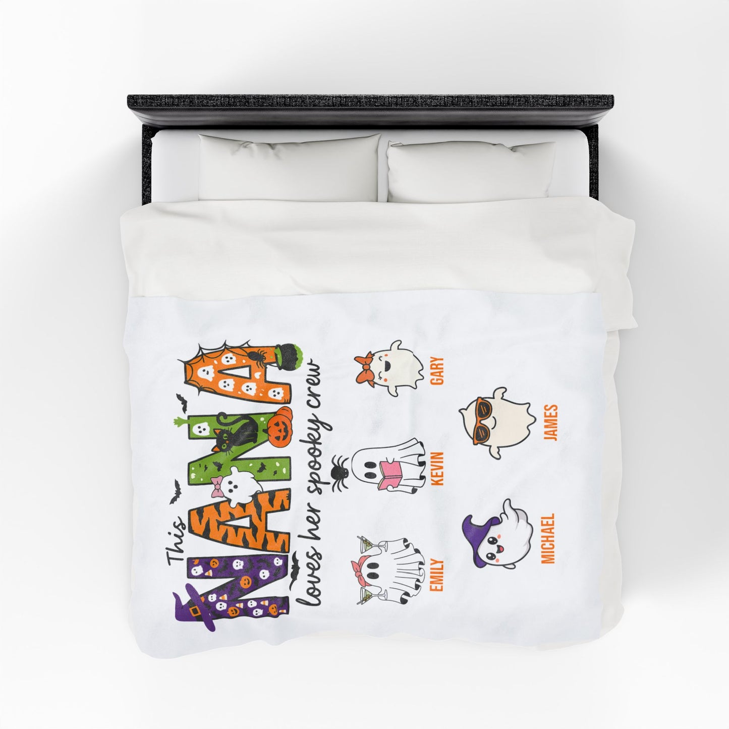 Nana Loves Her Spooky Crew Blanket – Personalized Halloween Gift - PersonalizedFury