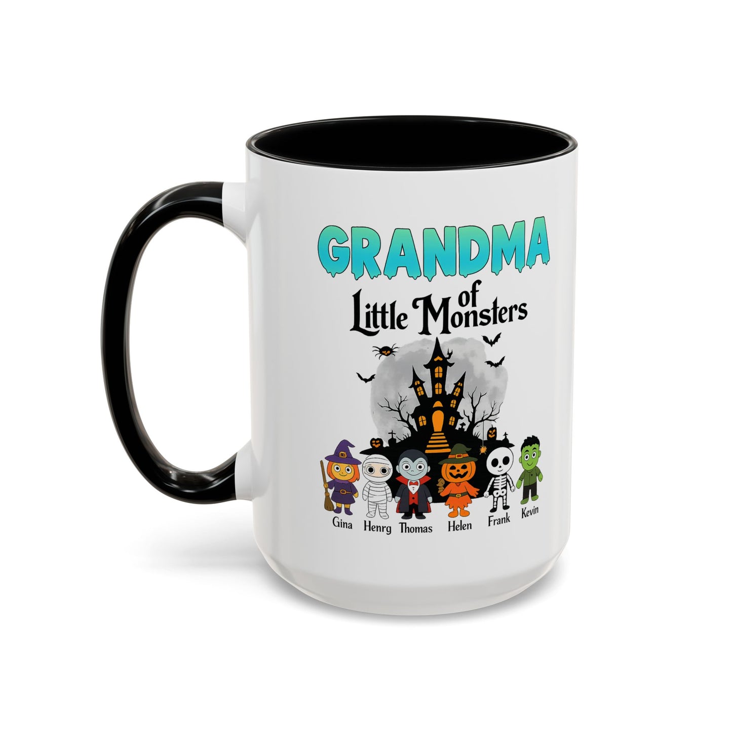 Personalized Grandma of Little Monsters Accent Coffee Mug - PersonalizedFury