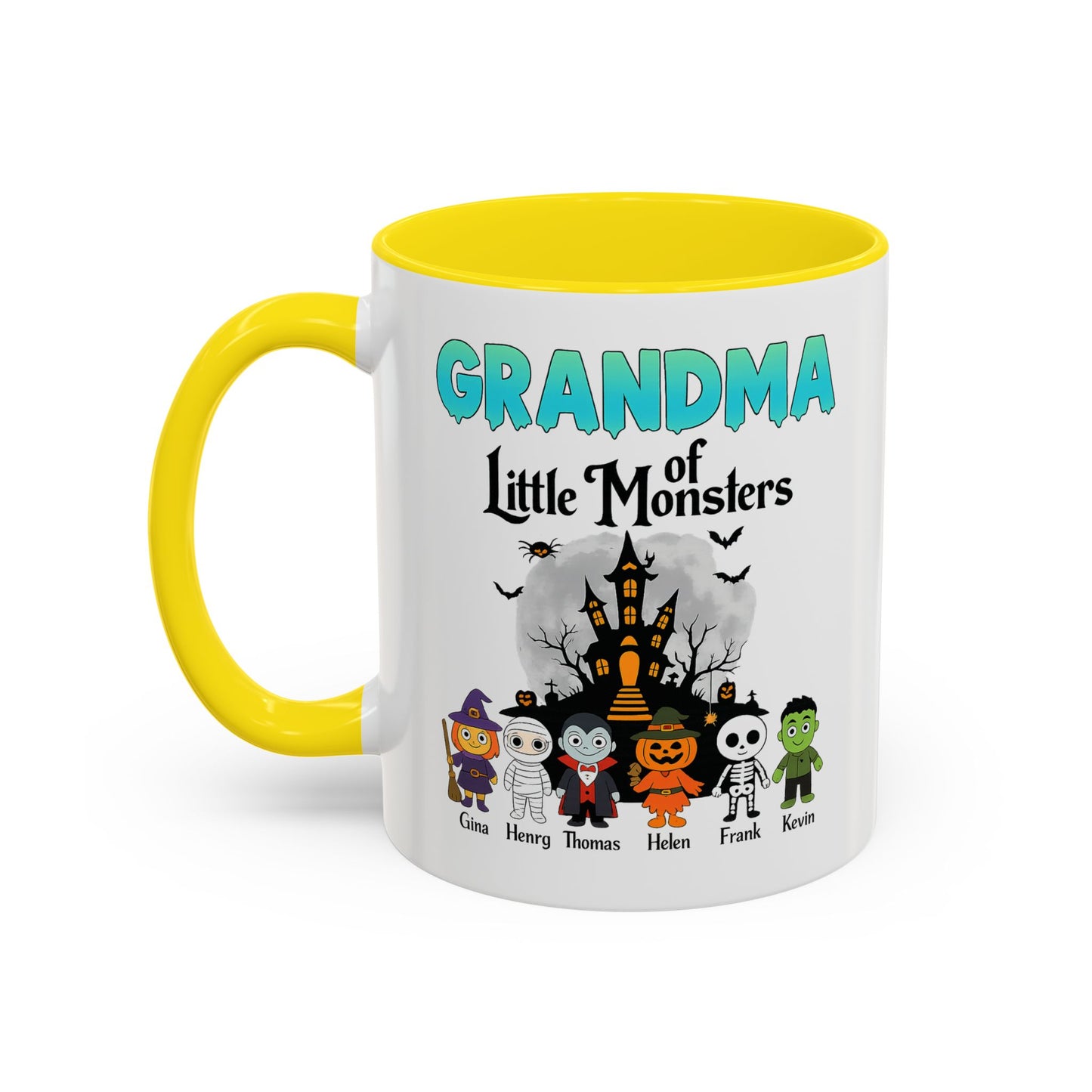 Personalized Grandma of Little Monsters Accent Coffee Mug - PersonalizedFury