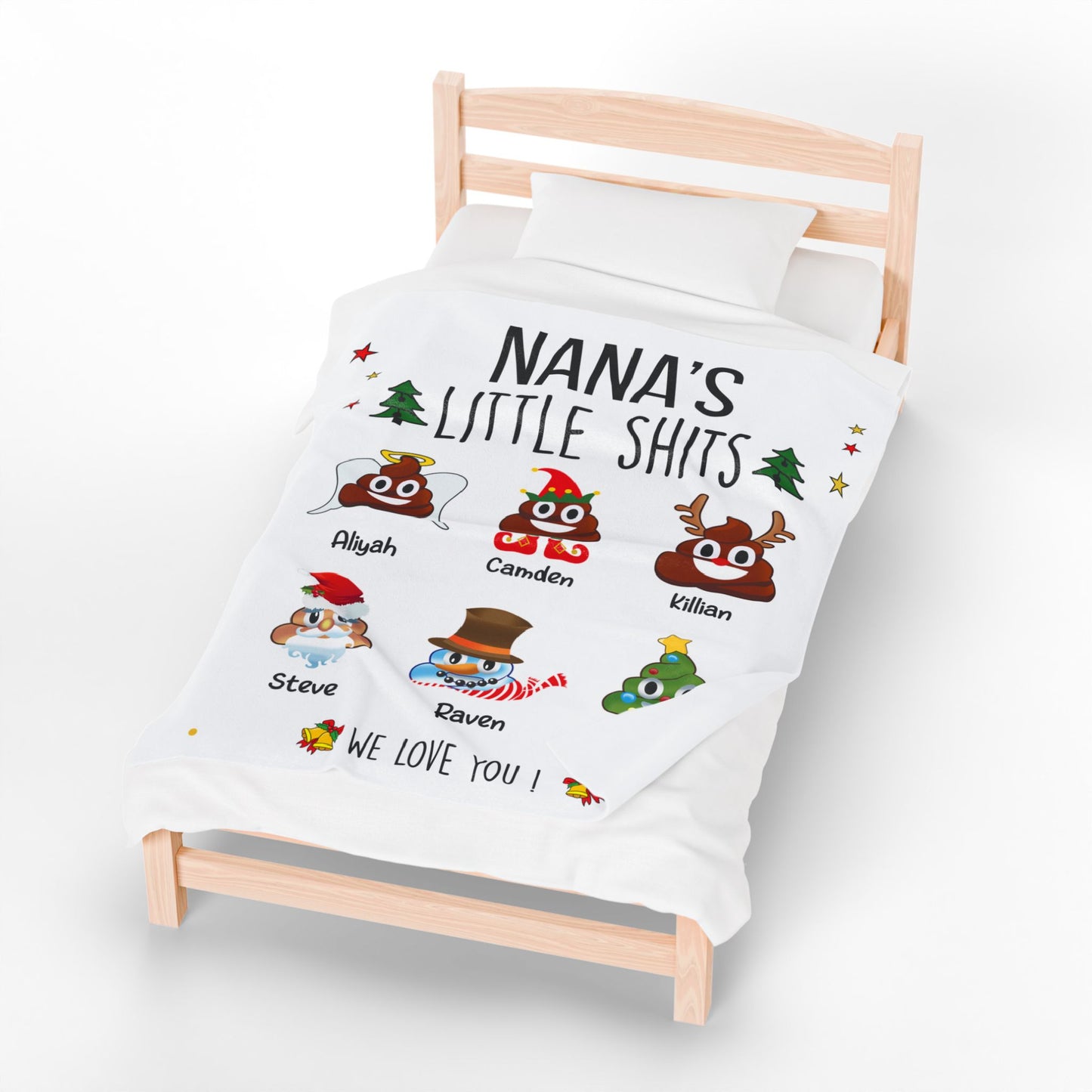 Christmas Gift For Nana - Custom Grandma with Grandkids Names Blanket - PersonalizedFury